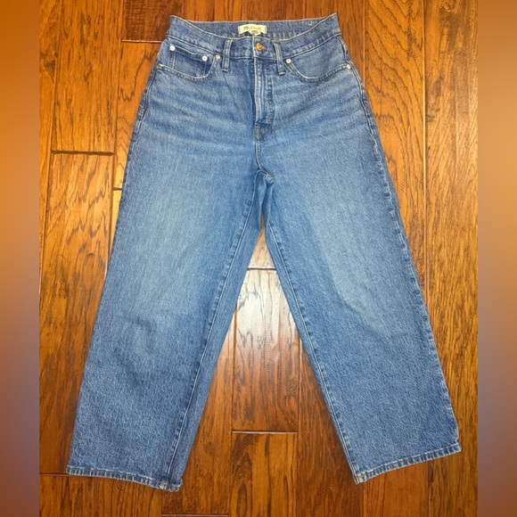 Madewell The Perfect Vintage Wide Leg Crop Denim Jeans - Petite size 27 - Picture 1 of 6